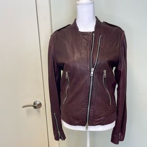 Maroon Leather Jacket